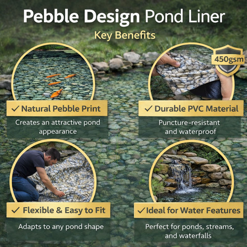 Pebble design pond liner - pond,