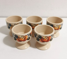 Emsa Melamine Stacking Egg Cups x 5 Vintage West Germany Floral Caravan Camper