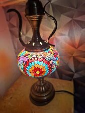Turkish Moroccan Lamp Tiffany Glass Desk Table Lamp.