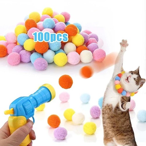 Cat ball gun interactive toy - interactive,