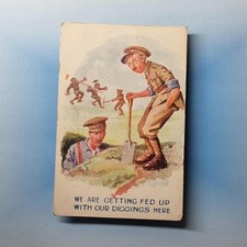 WW1 Military Comic Postcard C1916 Fed Up Digging Trench Pick Shovel Tommy