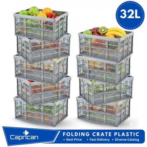 32l grey folding - folding, plastic