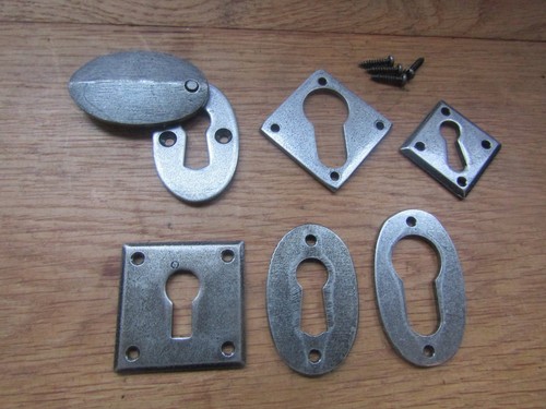 Cast iron pewter keyhole cover - pewter,