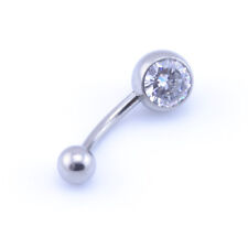 Belly Bar Internally Threaded ASTM F136 Titanium Implant Grade Crystal Gem 