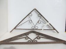 LARGE Victorian Iron Porch? Brackets Garden Wall Table Holders Antique Pair 22"D