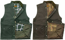 Game Mens Padded Wax Gilet Quilted Bodywarmer Country Waistcoat Olive and Brown