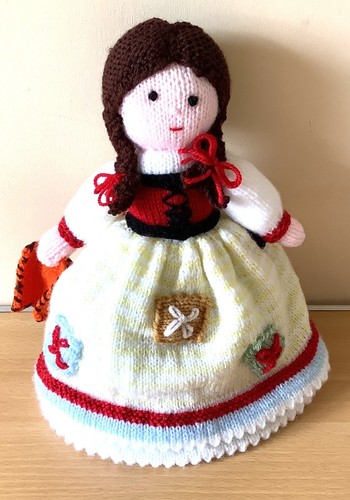 Knitted topsy turvy - doll,, turn