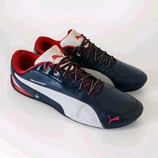Puma BMW Motorsports Trainers UK 10.5 Navy Blue Driving Shoe Men Lace Up Sneaker