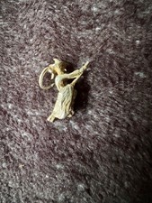 1970s Rare Solid Silver Charm Of A Witch casting Spells on her Broomstick Large