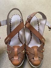 MULBERRY Shoes -  Tan Lizard Platform Wedge Shoes 6
