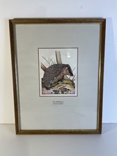 1977 Royal Mail British Wildlife print Patrick Oxenham Hedgehog cottagecore art