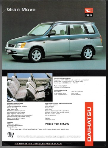 Daihatsu gran move 1996 uk - daihatsu,