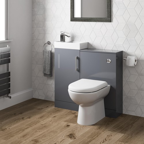 Grey gloss toilet vanity - grey,