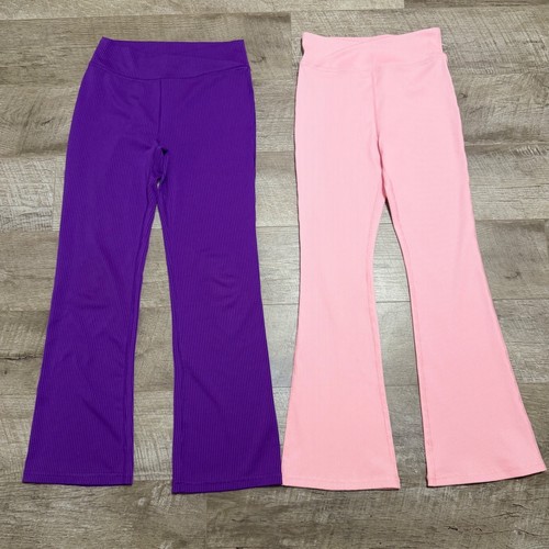 Girls ribbed flare leggings - girls,