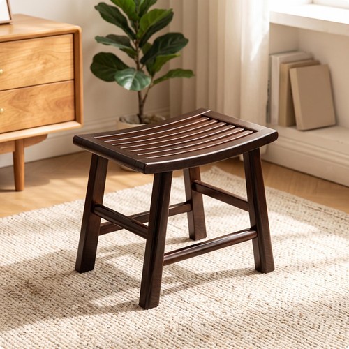 Bamboo stool with slatted - bamboo,