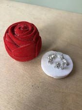 Christmas Nativity Silver Miniature Set in Rose Case Unusual vintage 