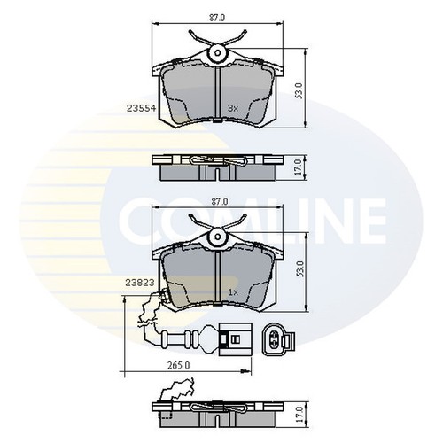 Brake pads set for seat - set,