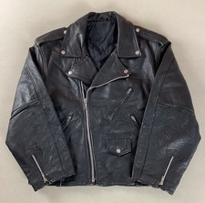 Vintage Leather Biker Jacket Motorcycle Jacket Black Size M