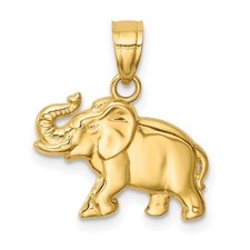 Solid 14K Yellow Gold Elephant