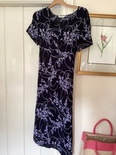 16 MARKS & SPENCER PETITE FIT NAVY BLUE & WHITE A LINE MIDI DESS ❤️❤️