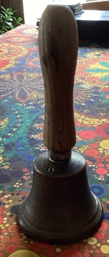 Antique bronze hand bell - bronze,