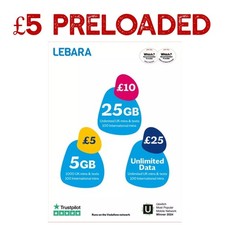 Lebara sim card with 5 - uk,