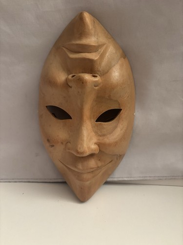 Happy sad face wooden - sad,