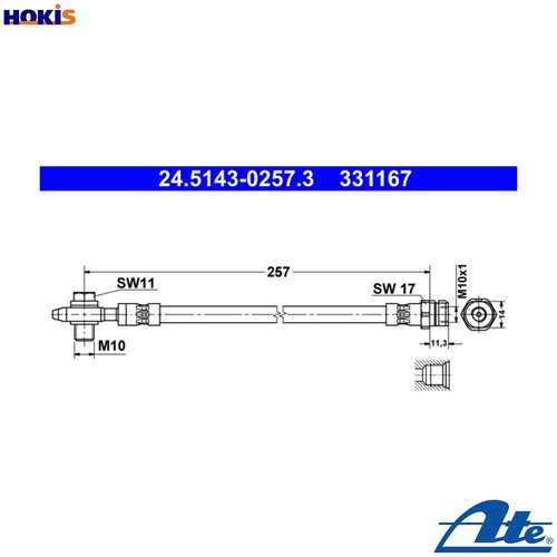 Brake hose 5143 0257 - brake,
