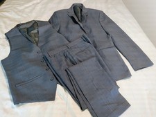 Louis Philippe 3 Piece Navy Blue Men's Suit Size 40 / 100 Ryon Blend