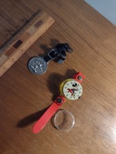 WALT DISNEY COMPANY MICKEY MOUSE FOB WITH STRAP  & VINTAGE MARX WATCH