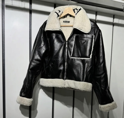 Prada shearling aviator jacket - shearling,