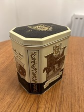 Ringtons Centenary Traditional Style Tea Caddy Biscuit Tin Gold Black Hinged