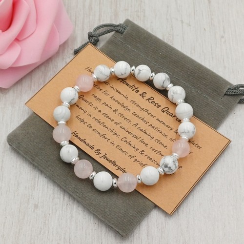Howlite rose quartz handmade - &,