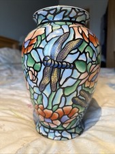 Beautiful Multicoloured Dragonfly Vase 25.5cms High