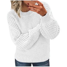 Womens Winter Chunky Knitted Long Sleeves Jumper Pullover Sweater Tops PLUS SIZE
