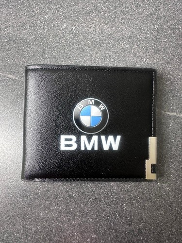 Bmw mens black wallet leather - black,