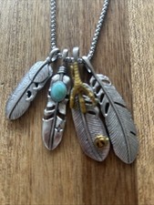 Native American Style Long Necklace with Turquoise Pendant Costume Jewellery