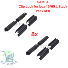 IKEA SAMLA Box Clip Locks Black – Pack of 8 (Fits 45L / 65L Storage Boxes)