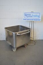 Stainless Steel Tote Bin 200 Litre With fixed 360 Degree Castors  FREE POSTAGE