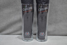 2x Carling Laser Nucleated & Tempered Half Pint 10oz Beer Glass CE M13 New