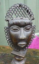 Very rare ancient Benin bronze hip mask. Circa 1750 - 1850. Provenance. African.