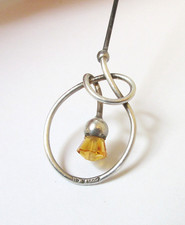 Antique Hatpin Citrine Glass