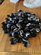 Decorative Glass Pebbles Beads 100 In Total Dark Burgundy Colour With White