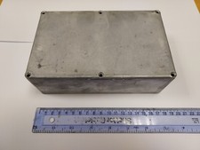 Diecast box Eddystone Radio 6827P. 187 mm long x 119 mm wide x 52 mm high.