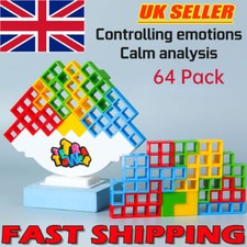 64Pcs Tetra Tower Balance Stacking Blocks Game Team Toys Gifts TB UK