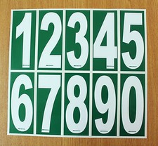 4 x White numbers on Green
