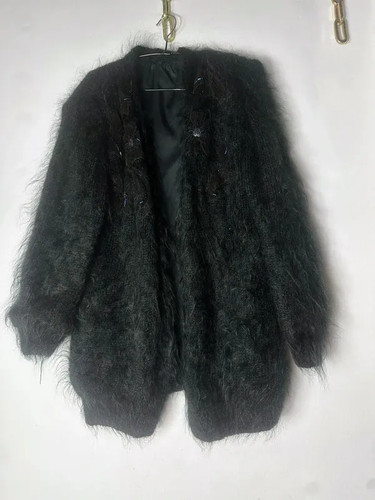 Black mohair cardigan vintage
