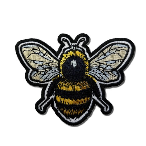 Embroidered bee sew iron on - embroidered,