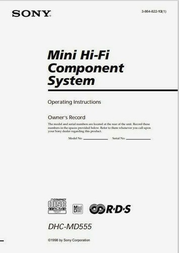 Sony dhc md555 mini - -, dhc-md555