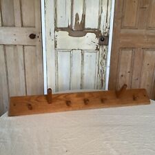 Vintage Oak Coat Rack Hooks Wall Mounted Coat Hooks 90cm 7 Hooks